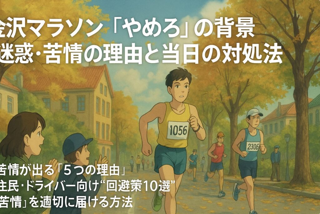 金沢マラソン「やめろ」の背景｜迷惑・苦情の理由と当日の対処法
