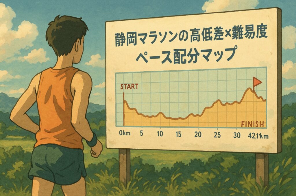 静岡マラソンの高低差×難易度を図解で理解｜ペース配分マップ